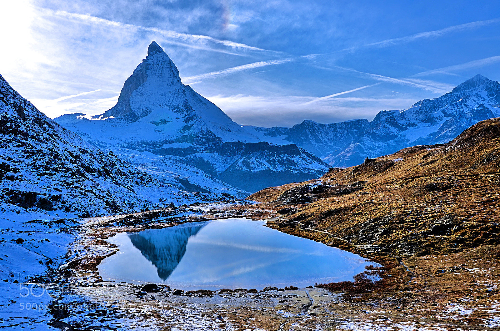 Nikon D5100 sample photo. Reflection of matterhorn on photography
