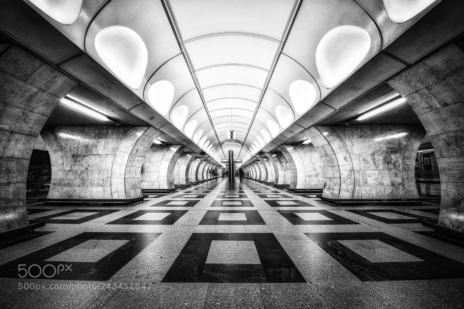 Nikon D810 sample photo. Prague metro station photography
