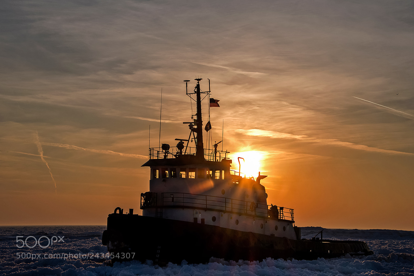 Nikon D7500 sample photo. Tugboat in lake ice photography