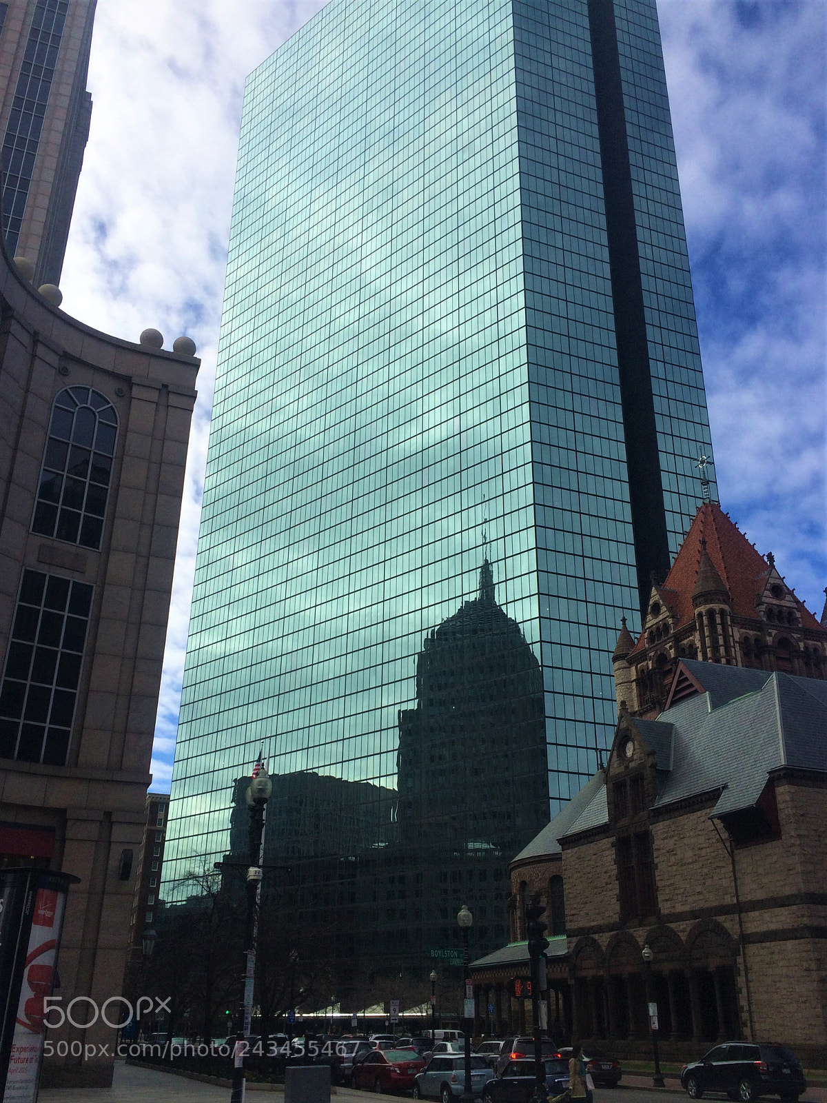 Apple iPhone 5s sample photo. Reflection at copley place photography