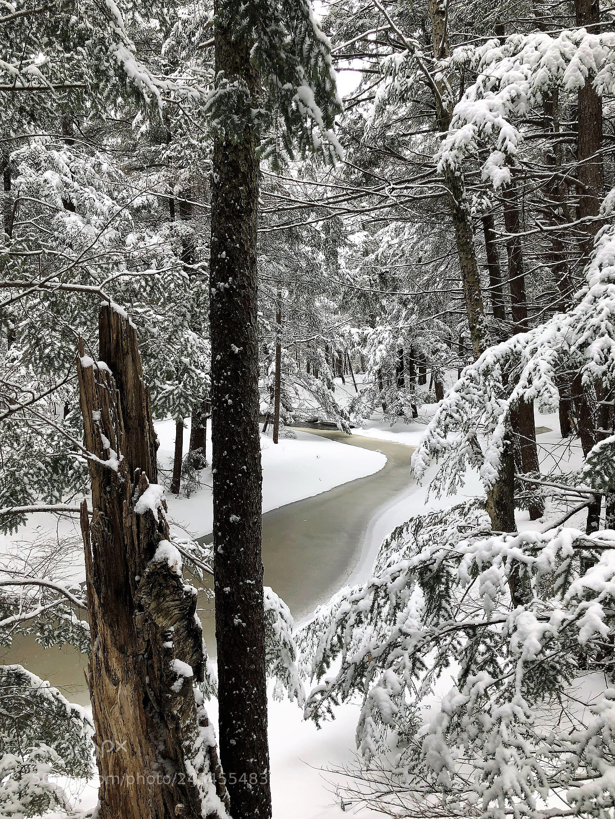 Apple iPhone X sample photo. Icy river photography