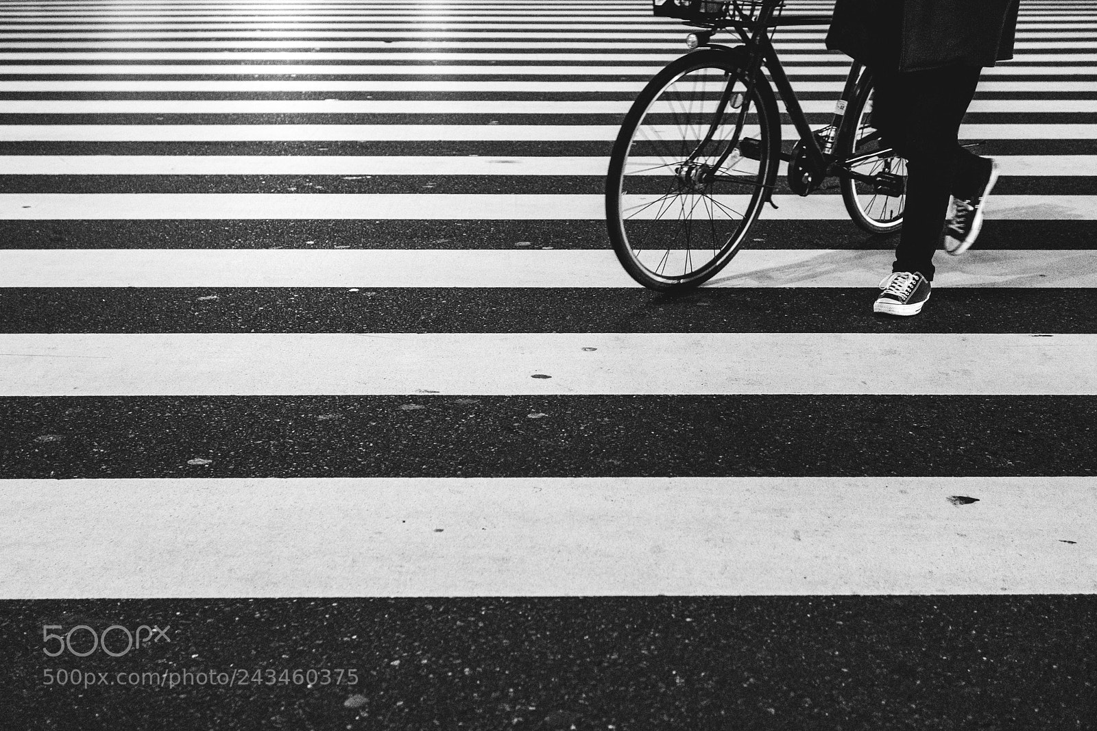 Sony a7 II sample photo. Stripes and a bike photography