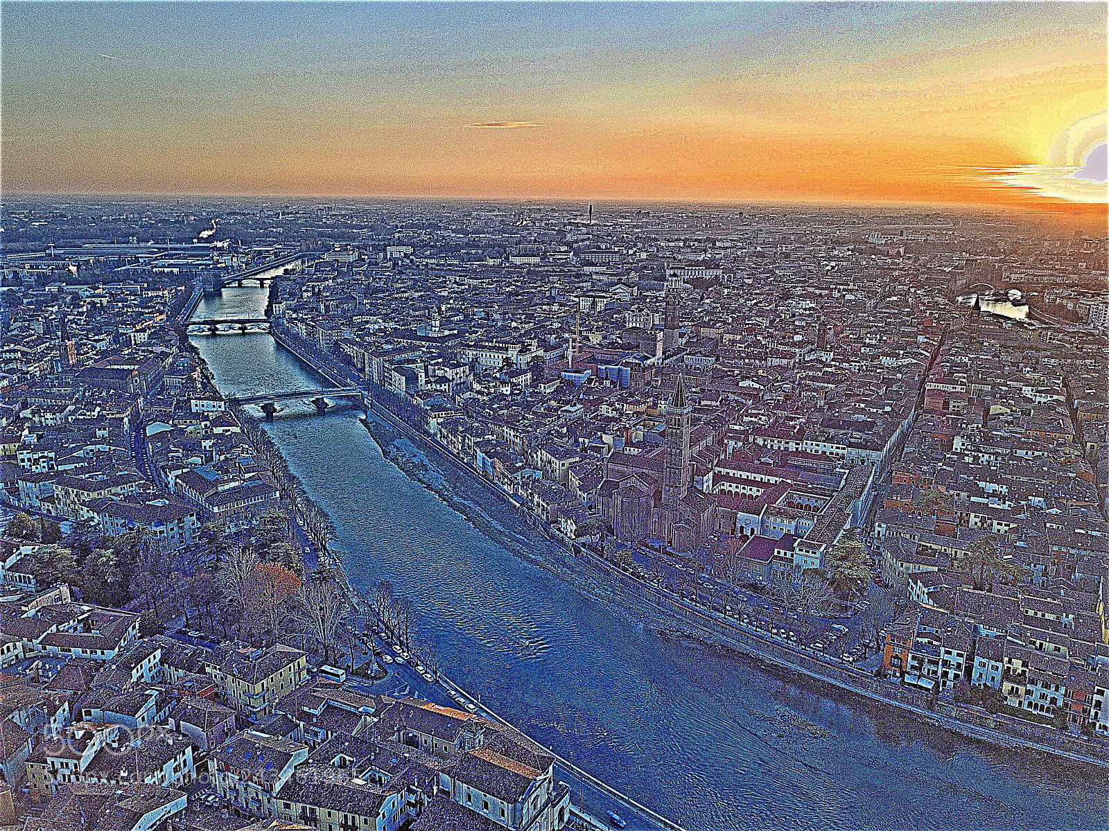 DJI FC220 sample photo. Sunset a verona photography