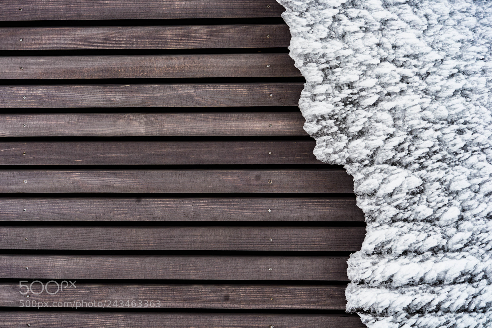 Sony a7 II sample photo. Snow on wood photography