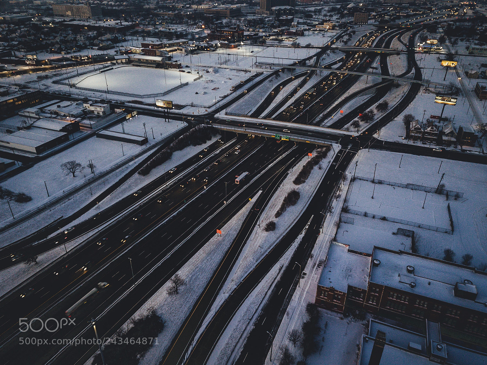 DJI FC220 sample photo. Highway interchange - detroit photography