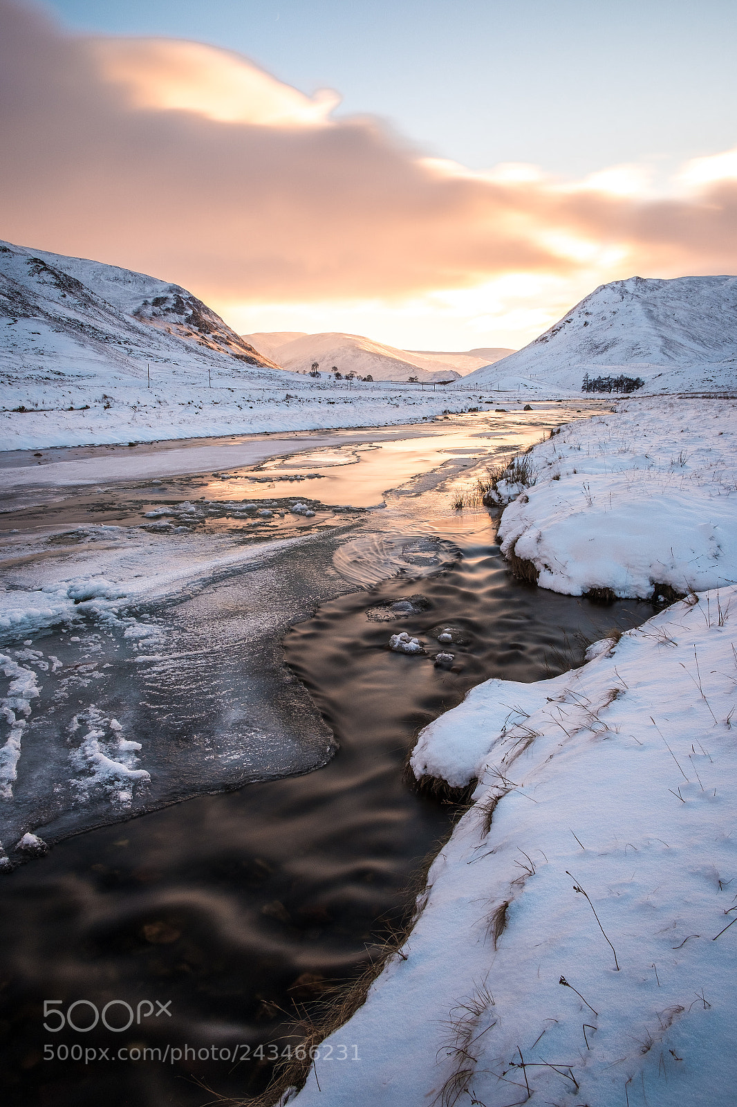 Fujifilm X-T20 sample photo. Frozen river at sundown photography