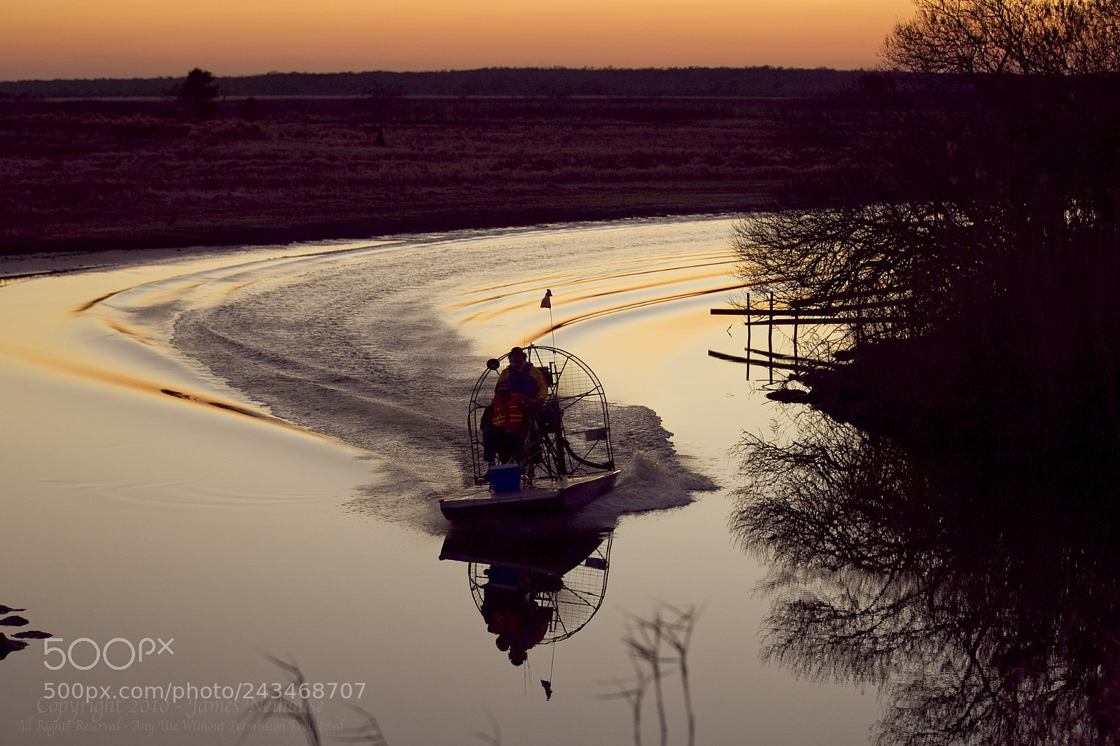 Canon EOS-1D Mark IV sample photo. Airboat at sunset photography