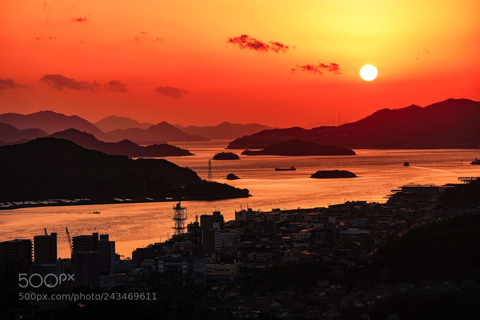 Sony a7R III sample photo. 尾道の夕日。 photography