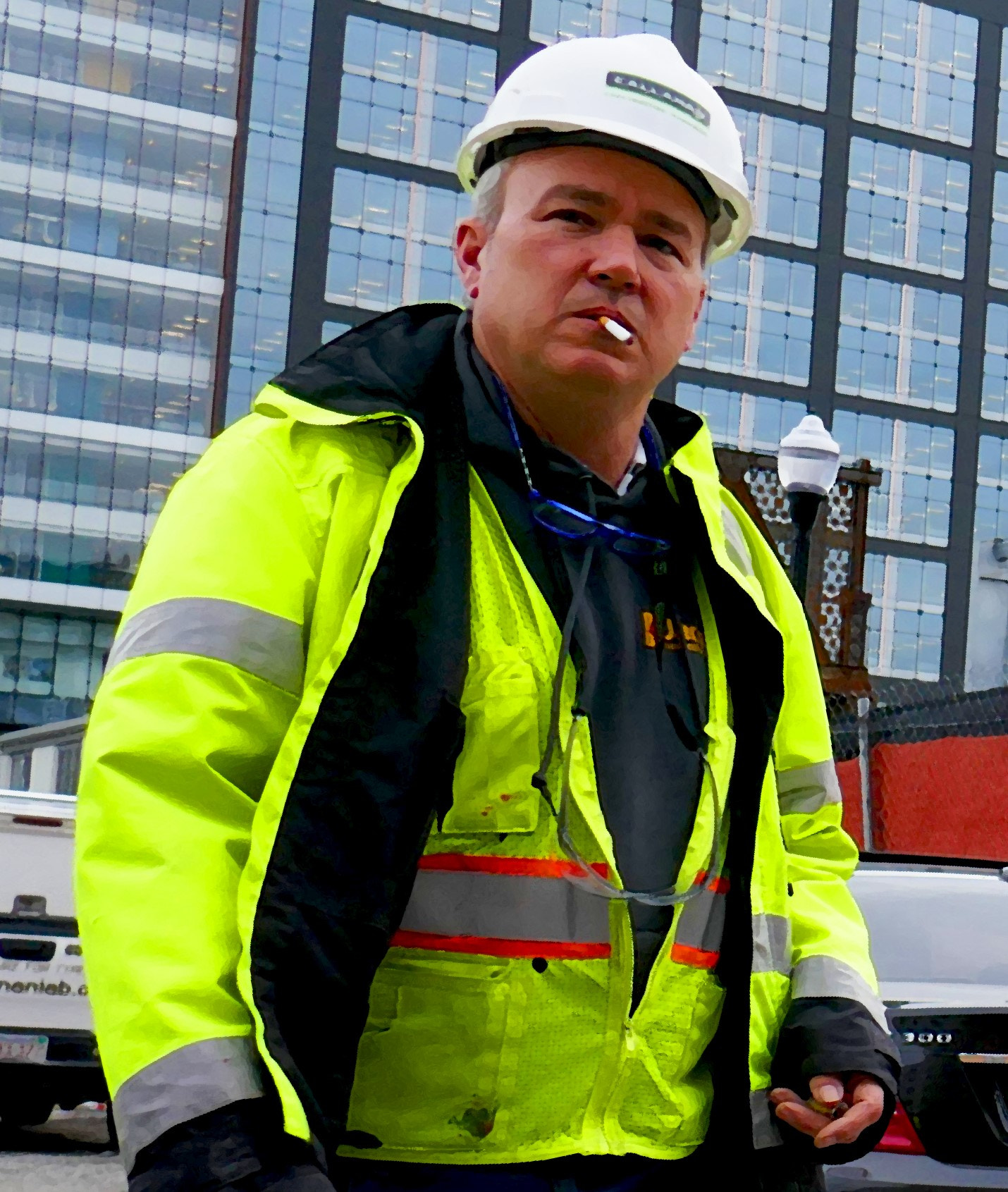 Panasonic Lumix DMC-ZS100 (Lumix DMC-TZ100) sample photo. Construction worker ps dry brush filter photography