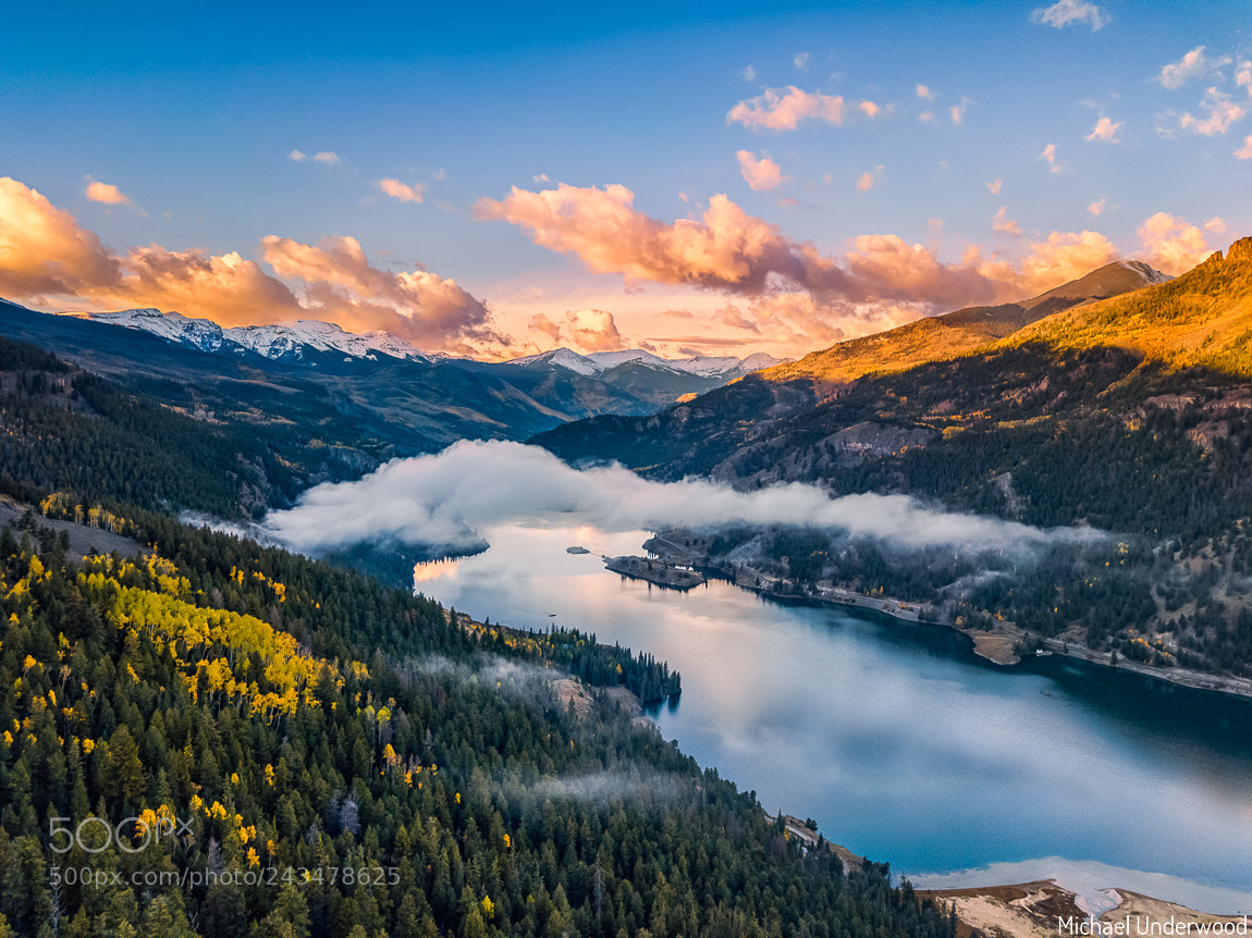 DJI FC220 sample photo. Lake san cristobal sunrise photography