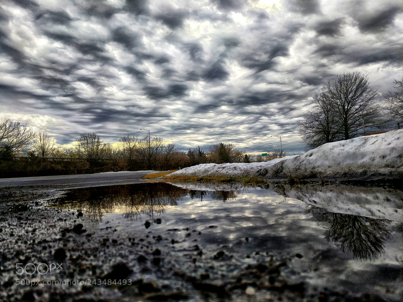 Google Pixel XL sample photo. Clouds snow reflection photography