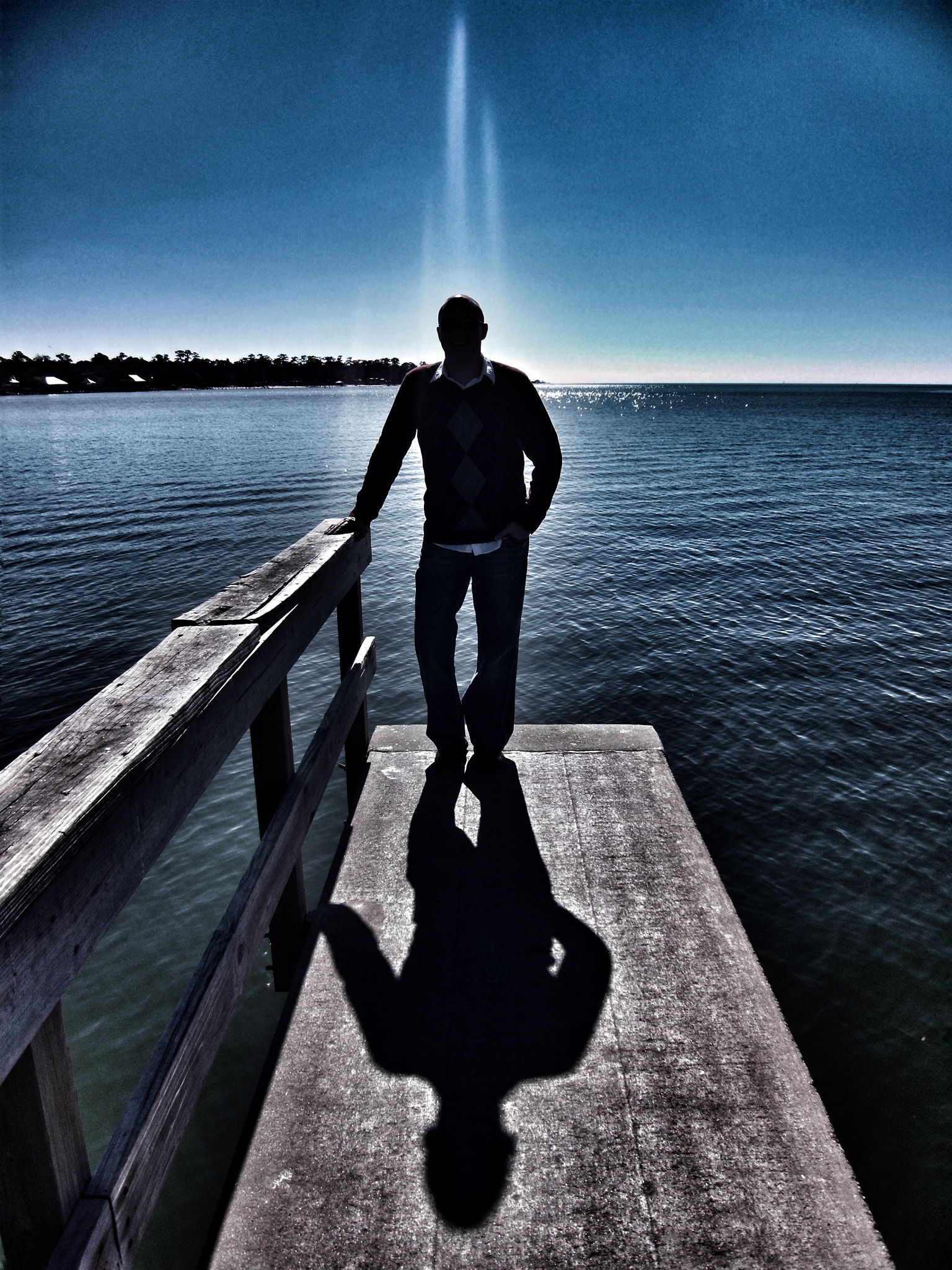 Samsung NV100HD, VLUU NV100HD, LANDIAO NV100HD, TL34HD sample photo. Dramatized selfie on fairhope municipal pier photography