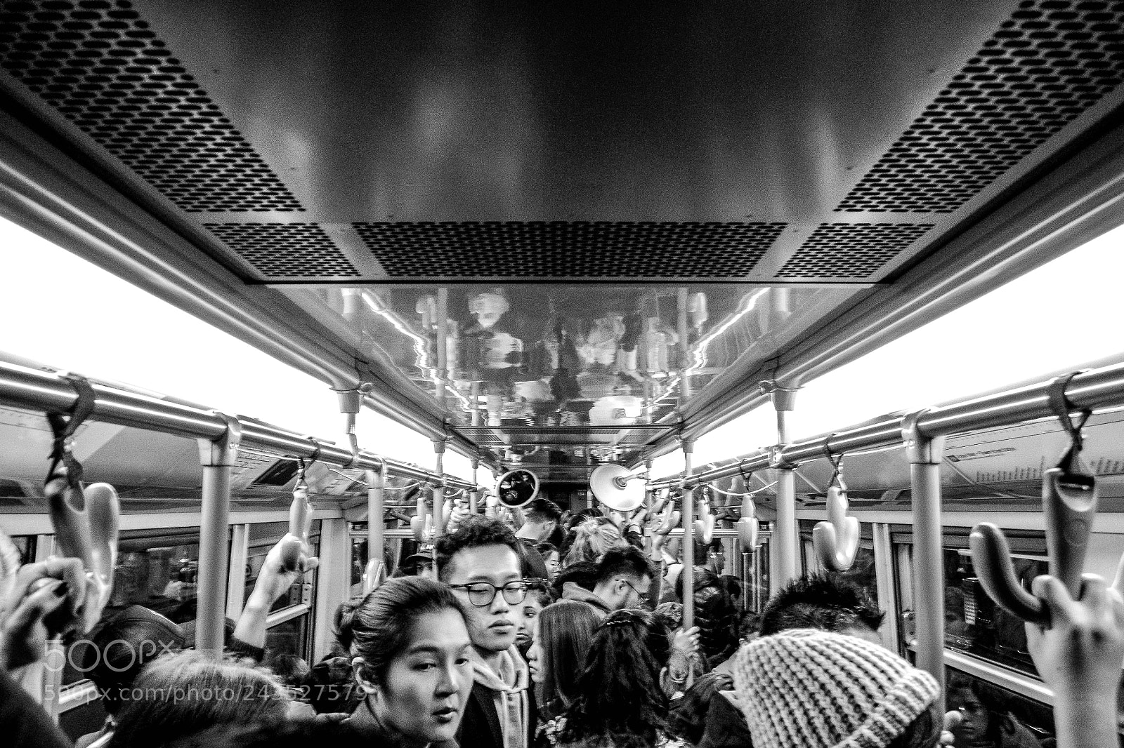 Nikon D3100 sample photo. Night tram commute photography