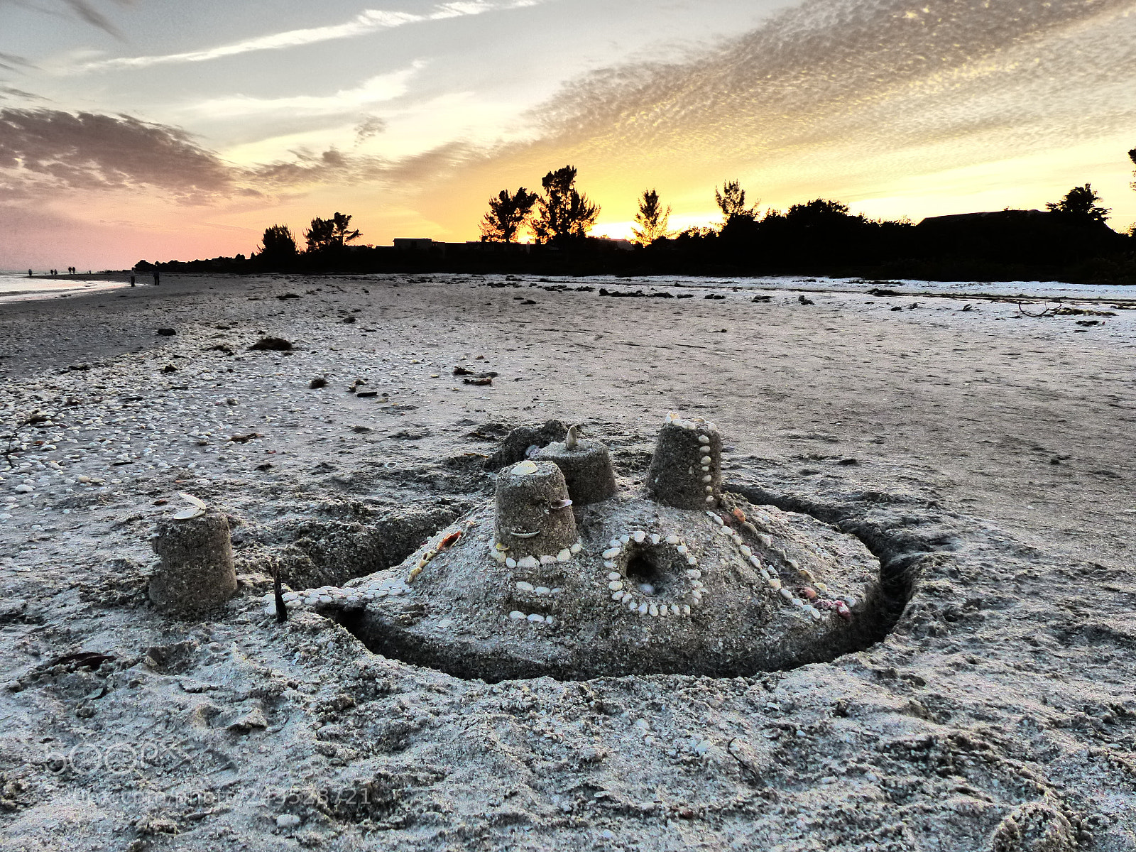 Panasonic Lumix DMC-FZ200 sample photo. Sandcastle sunset photography