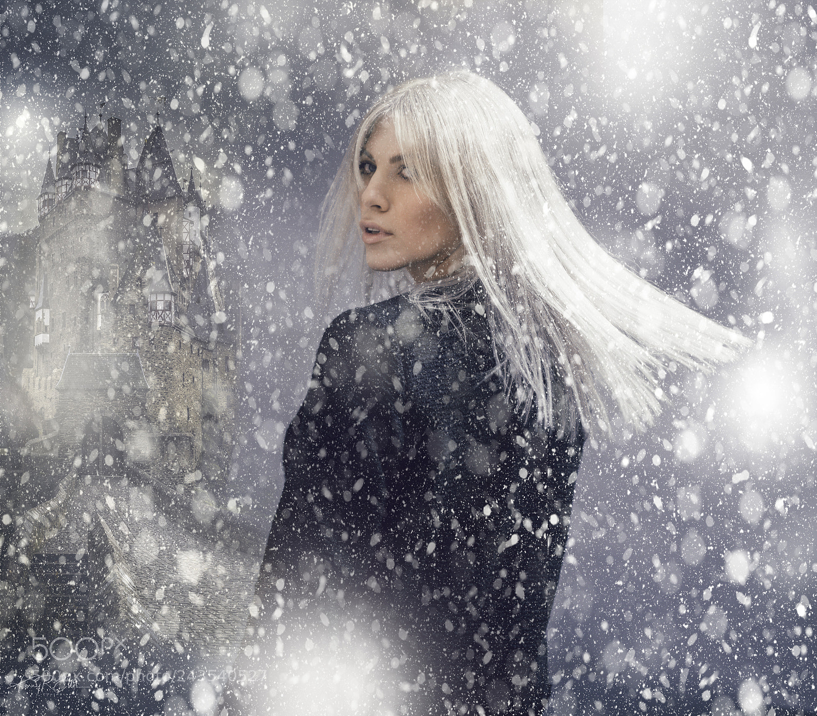 Nikon D810 sample photo. Cara portrait in snowstorm photography