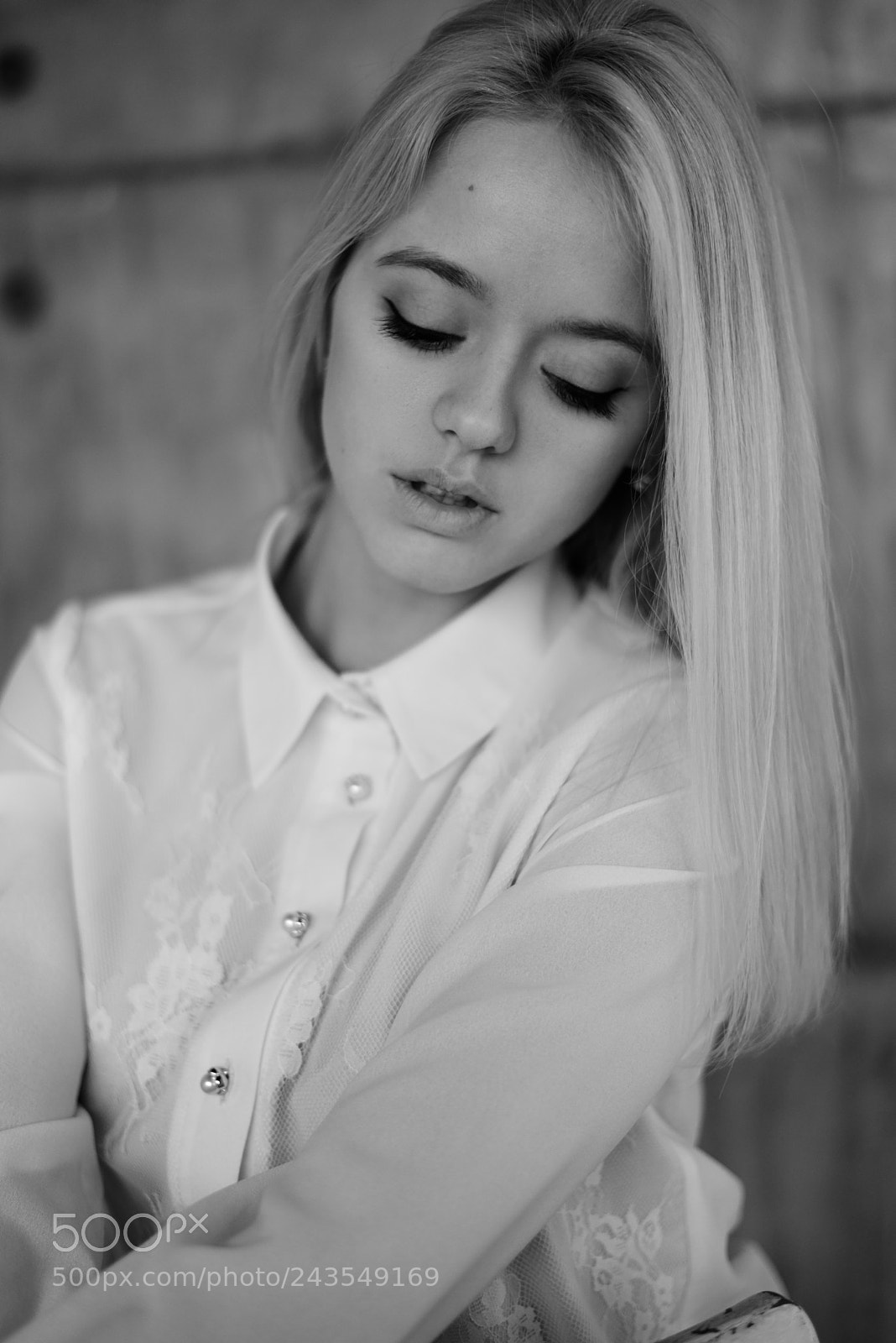 Nikon D800 sample photo. B&w blonde photography