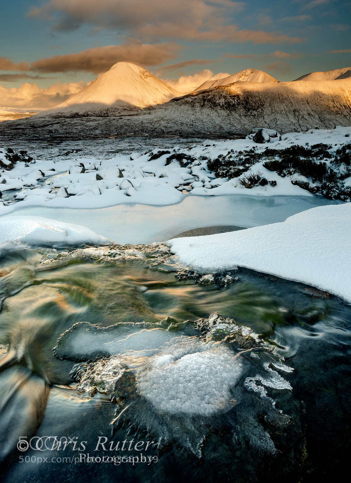 Nikon D800 sample photo. Icy stream, cuillins, skye photography