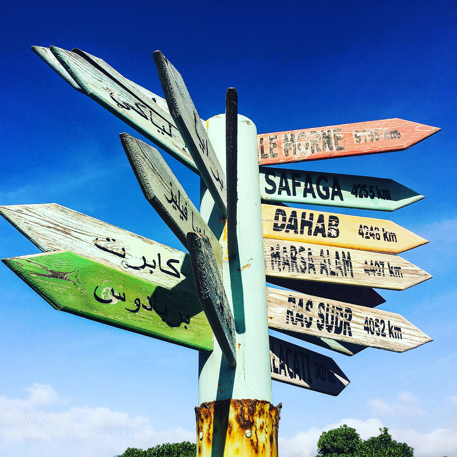 Apple iPhone 6s Plus sample photo. A colorful signpost pointing photography
