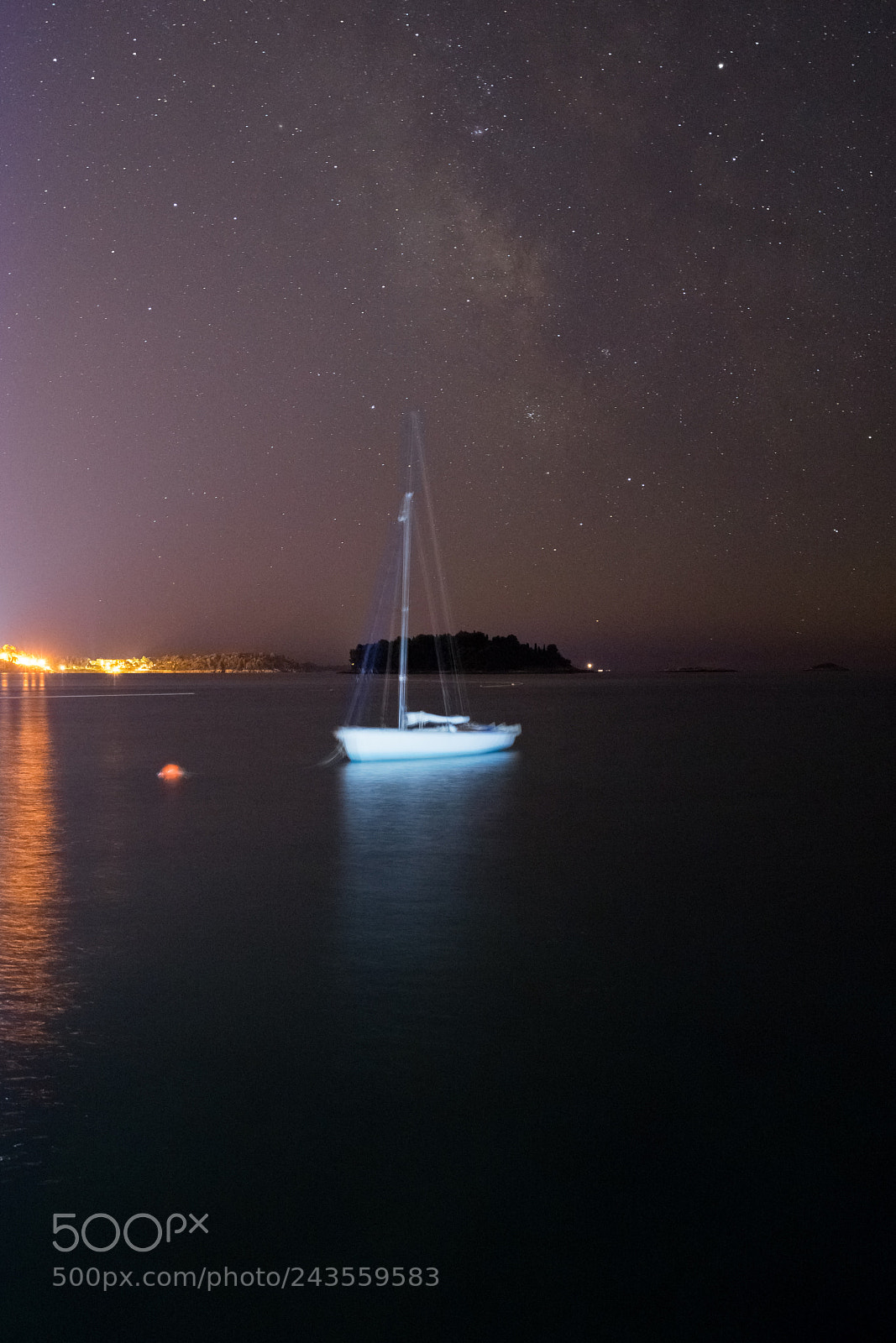 Sony a7 II sample photo. Boat under nightsky photography