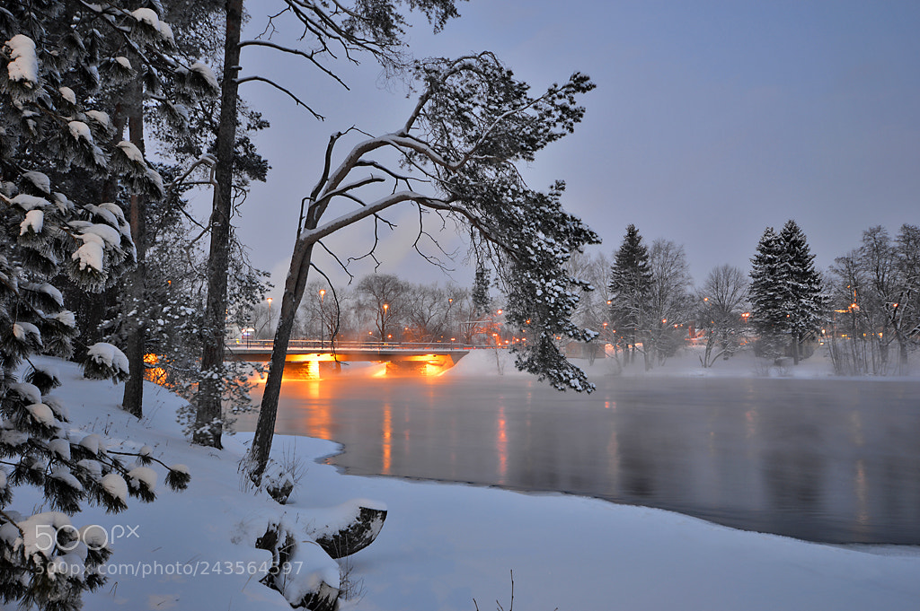 Nikon D3200 sample photo. Freezing evening - finland photography