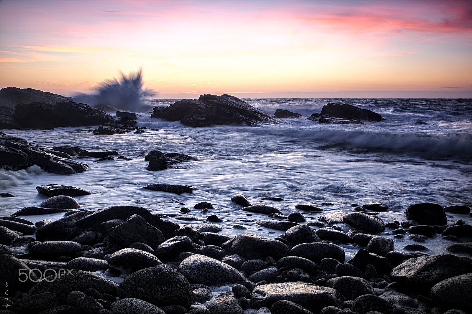Canon EF 300mm F2.8L IS II USM sample photo. Sunset & rough sea photography
