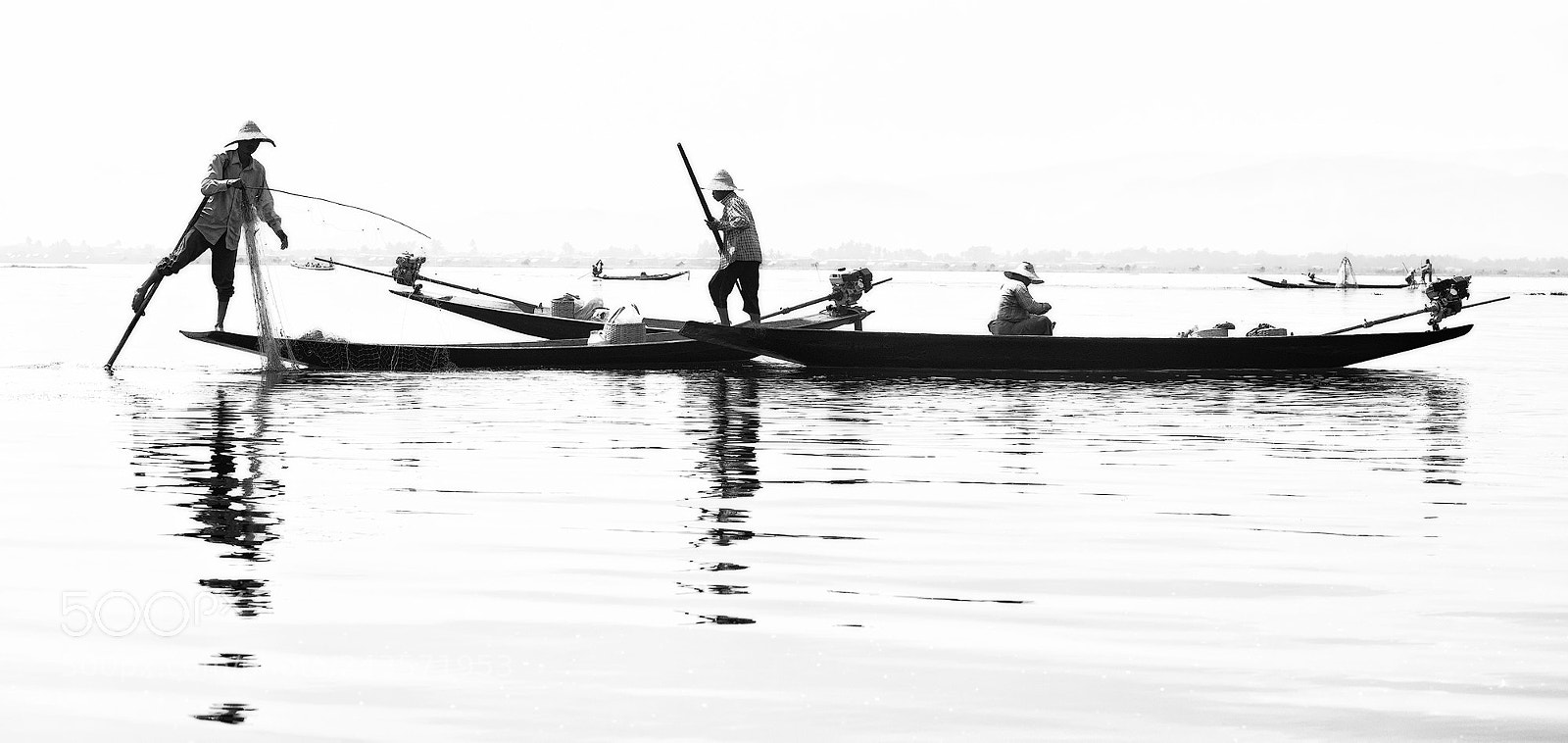 Nikon D750 sample photo. Myanmar fishermen monochrome photography