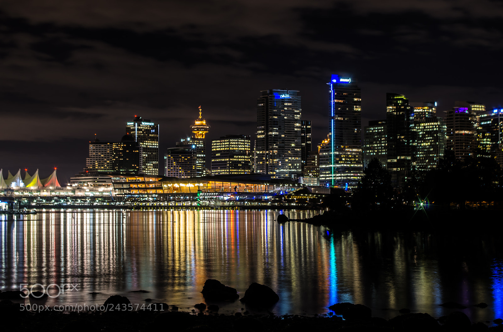 Pentax K-5 sample photo. Vancouver at night photography