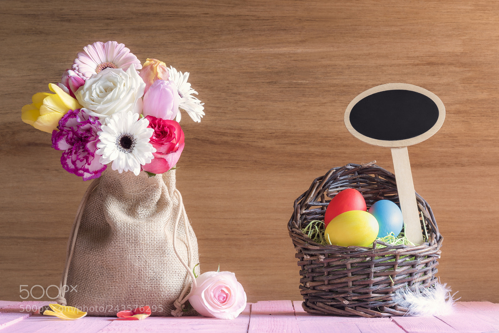 Nikon D750 sample photo. Flowers and easter basket photography
