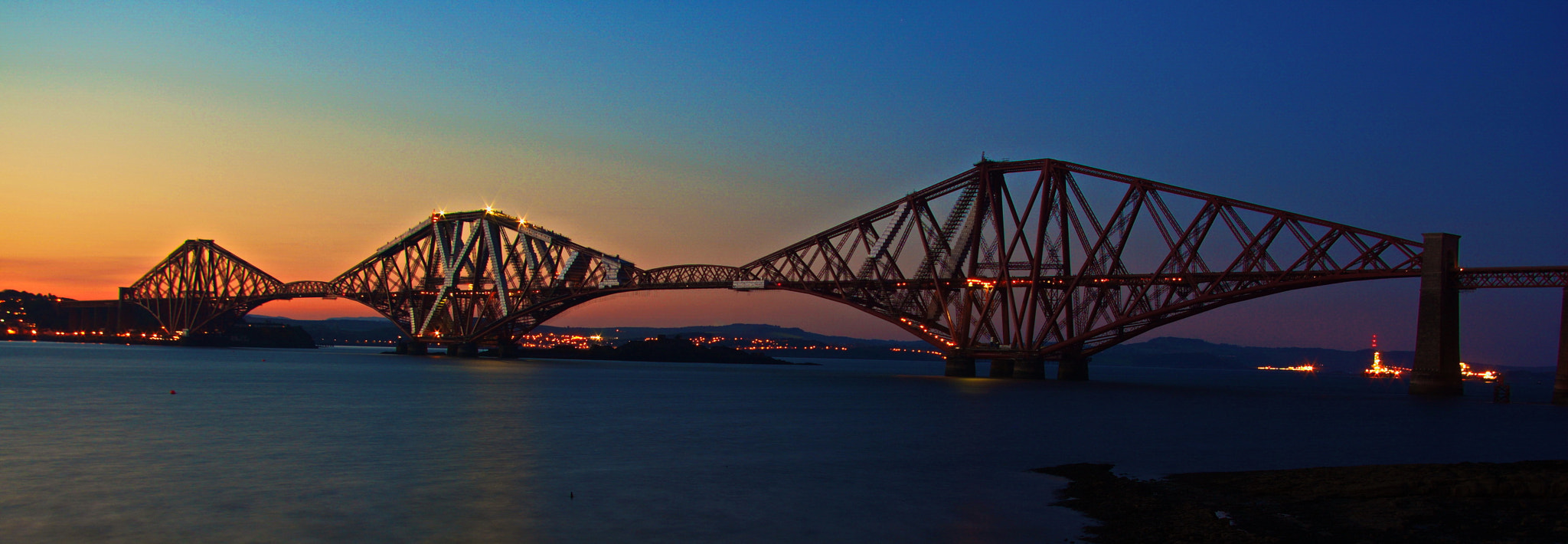 Samsung GX-10 sample photo. Forth rail bridge dusk photography