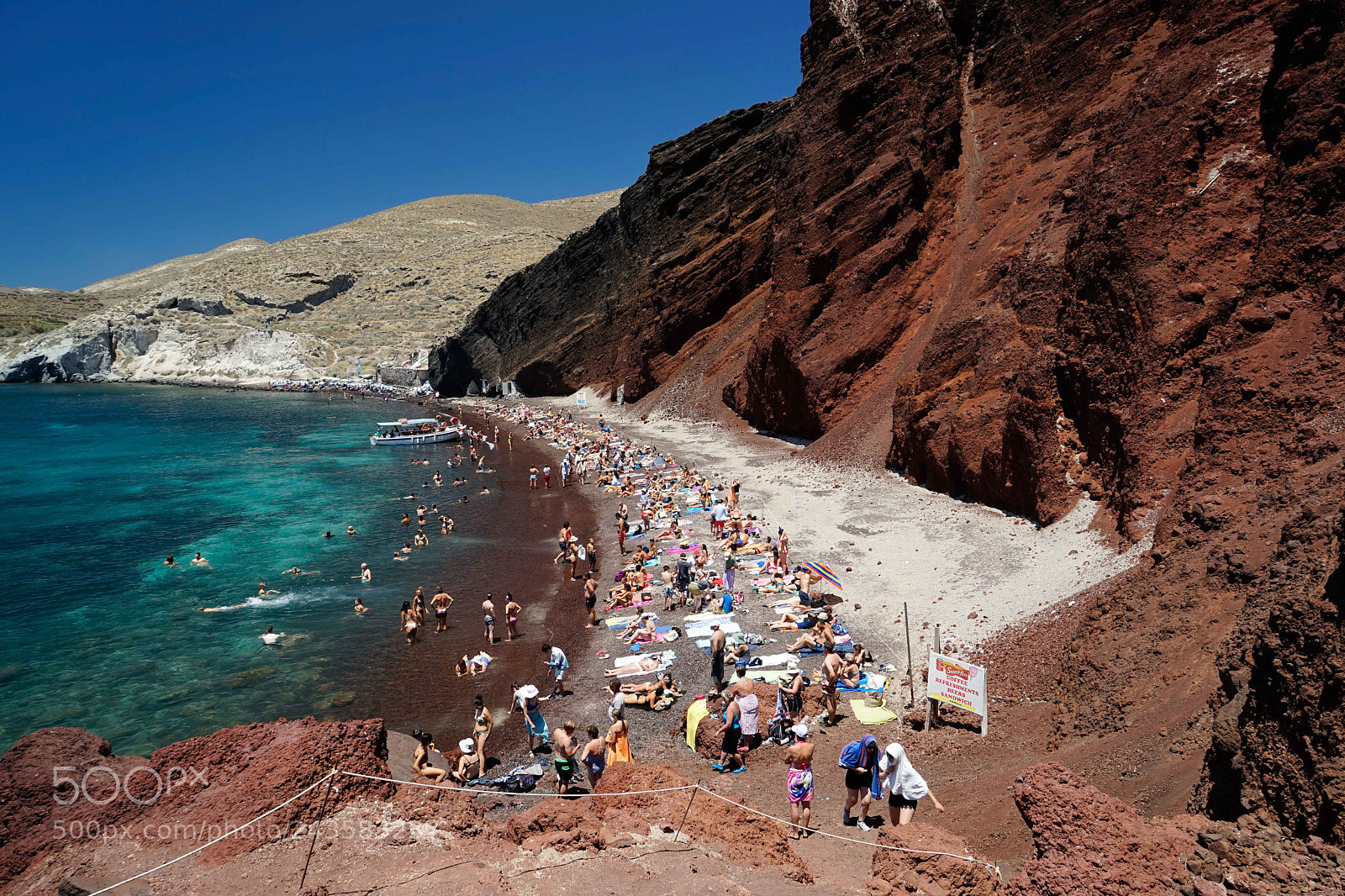 Sony a7 sample photo. Red beach, santorini photography