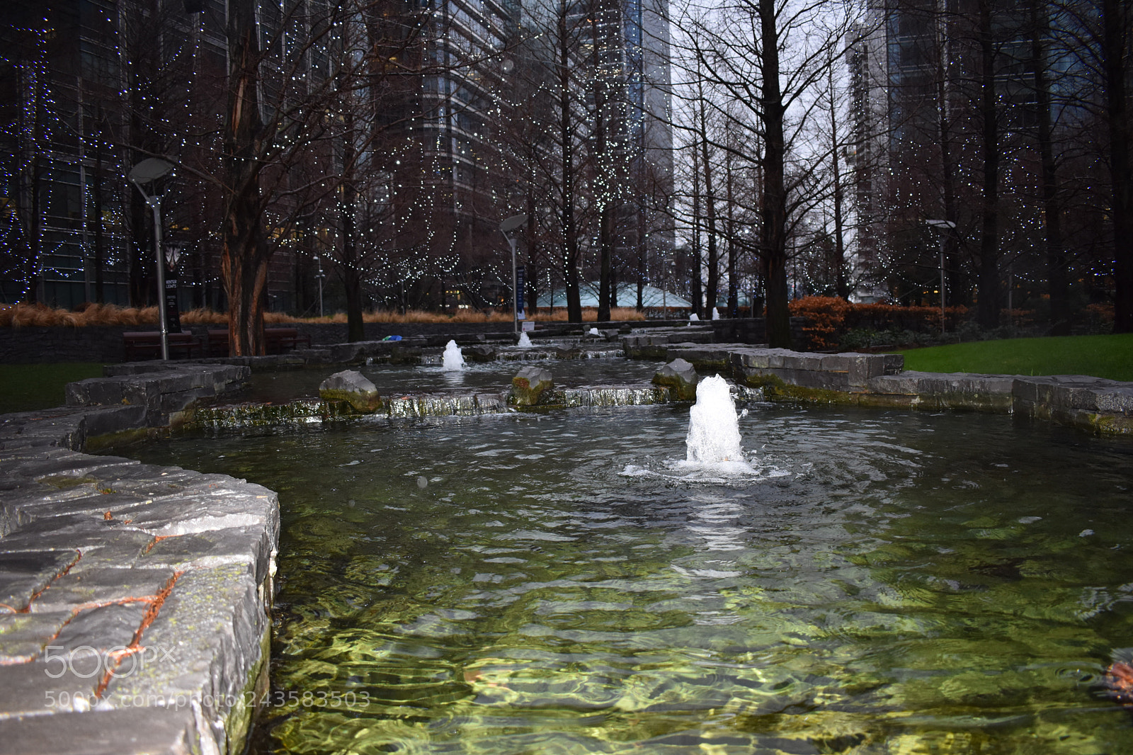 Nikon D3400 sample photo. Fountains at dusk photography