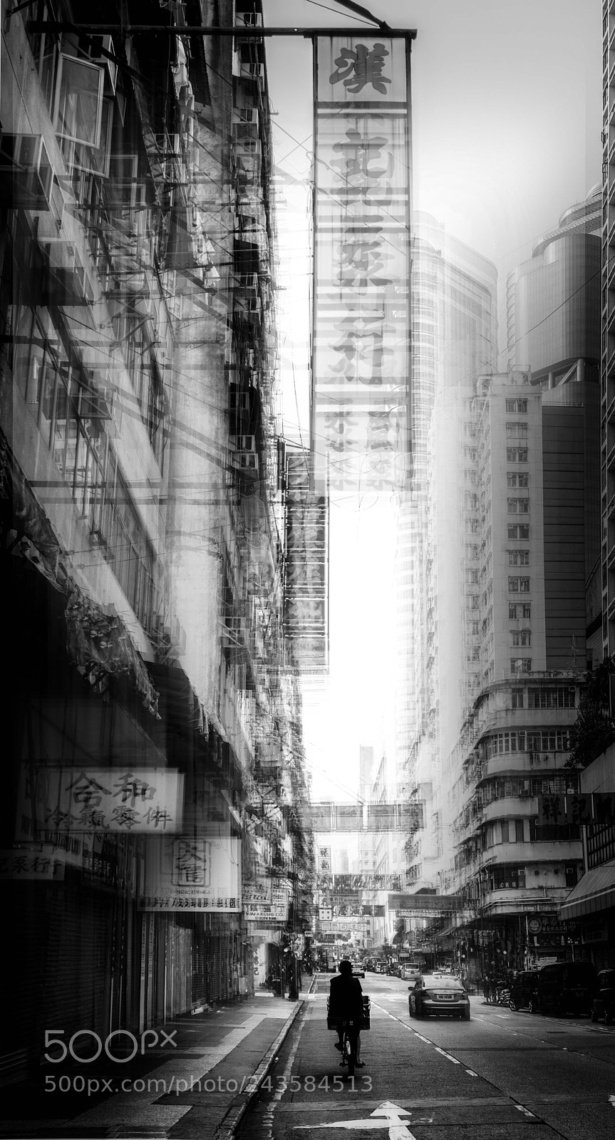 Sony a7R sample photo. Man on bike overlay photography