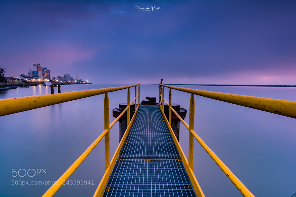 Nikon D7100 sample photo. Yellow industrial pier photography
