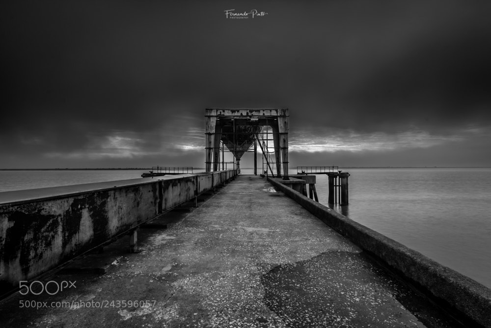 Nikon D7100 sample photo. Black industrial pier photography
