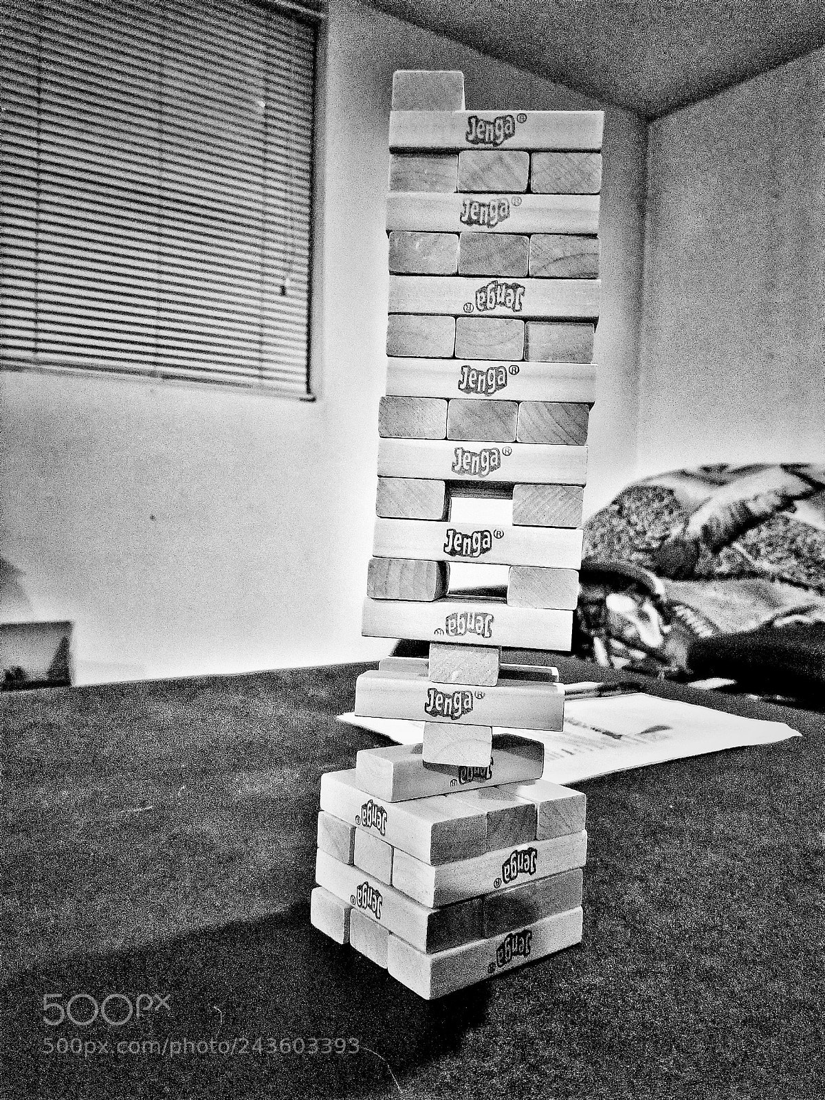 Samsung Galaxy S8 sample photo. Jenga b&w photography