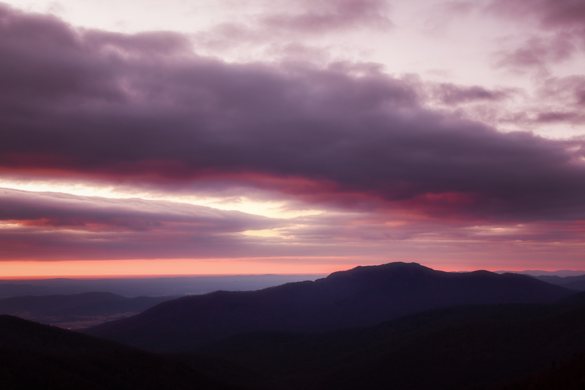 Winter Sky over Old Rag before Sunrise