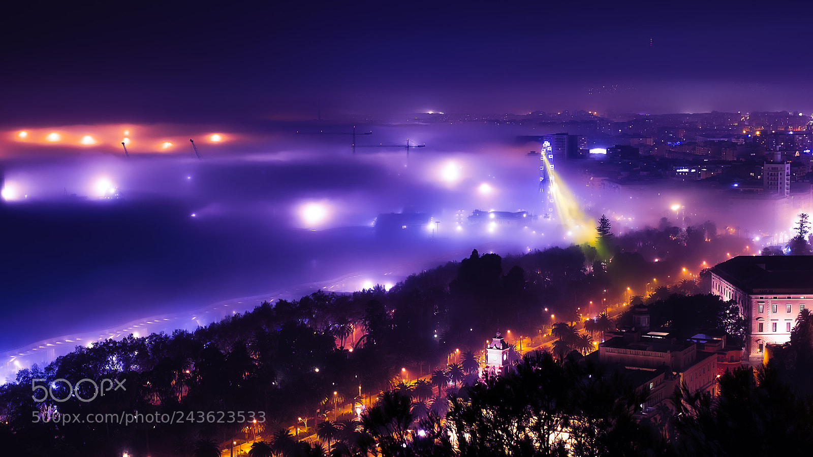 Fujifilm X-M1 sample photo. Fog over night city photography