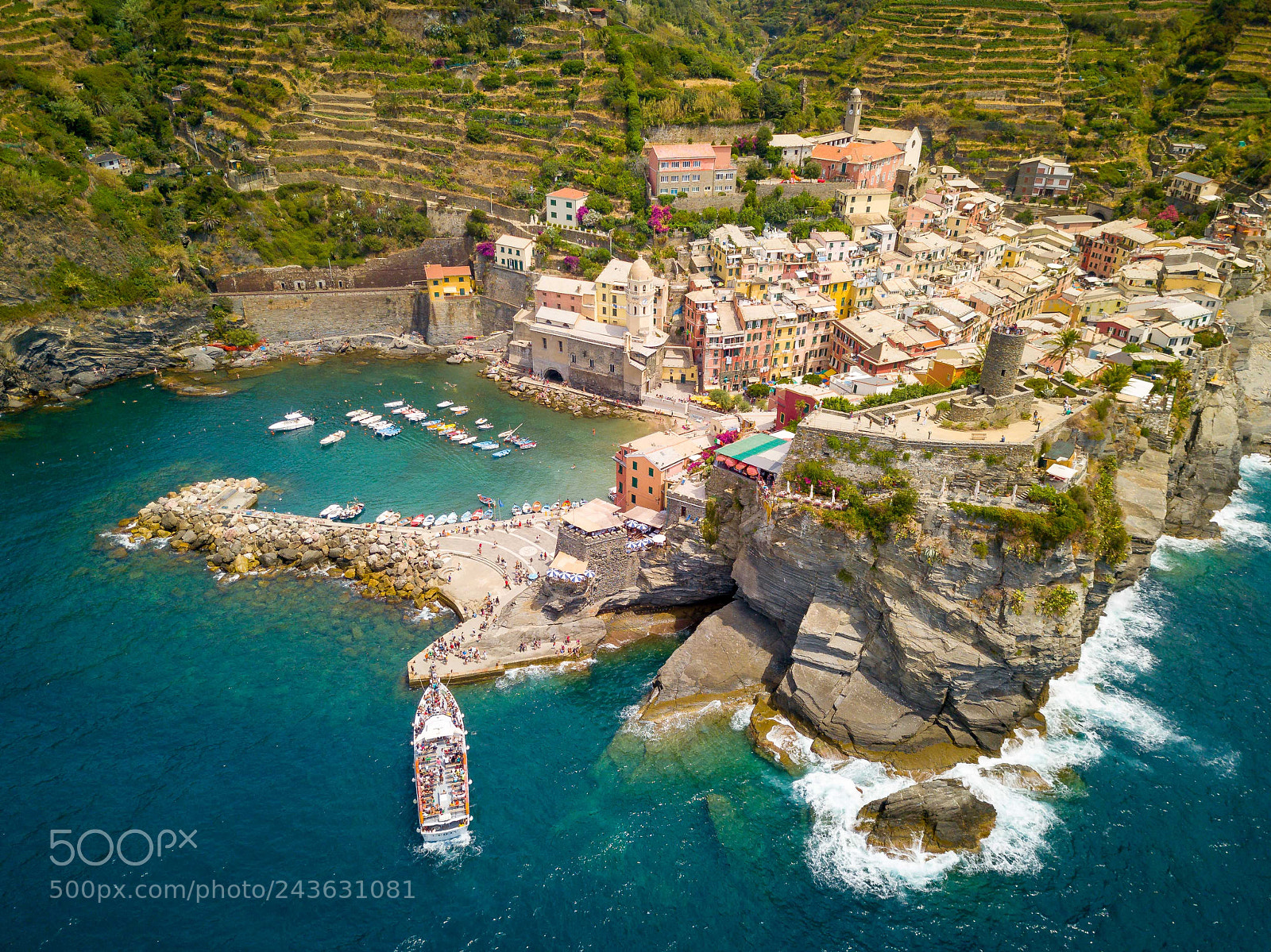 DJI FC220 sample photo. Vernazza, the ship has photography