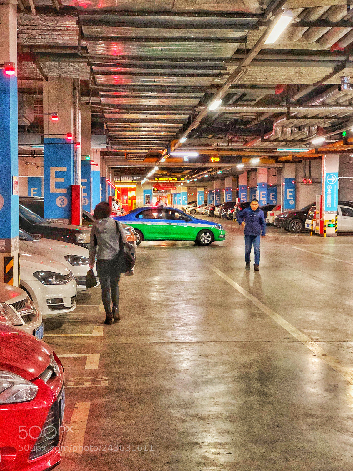 Apple iPhone X sample photo. Underground parking lot photography