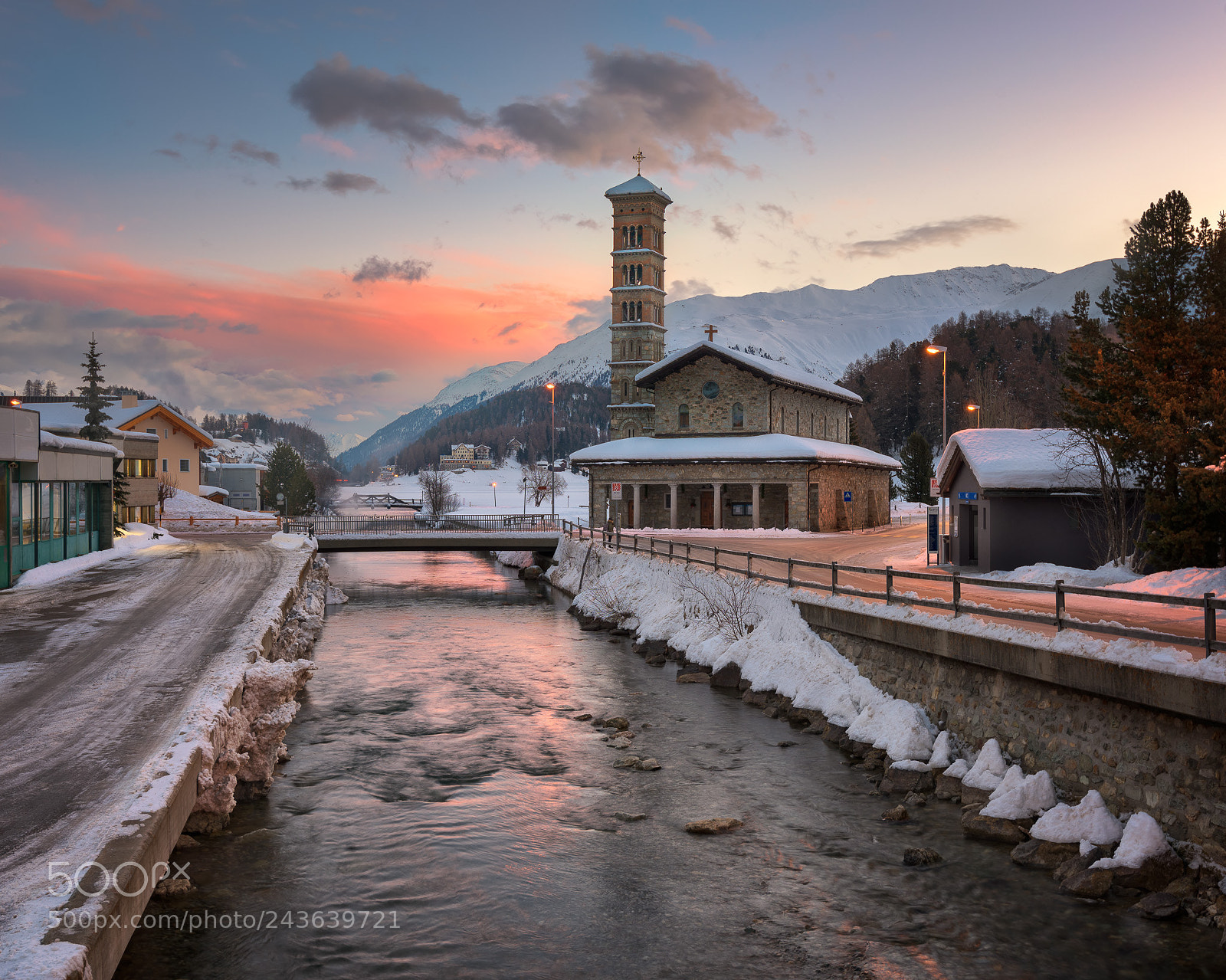 Nikon D810 sample photo. Sunrise in st moritz photography