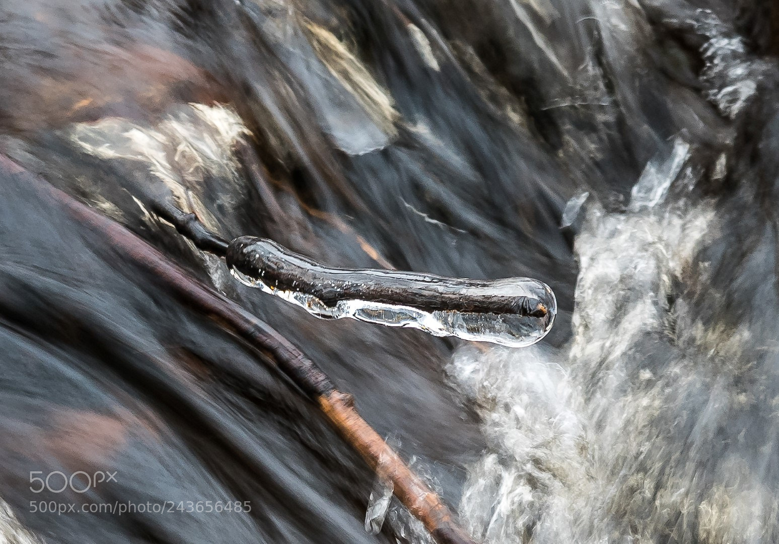 Panasonic Lumix DMC-GX85 (Lumix DMC-GX80 / Lumix DMC-GX7 Mark II) sample photo. Ice and creek photography
