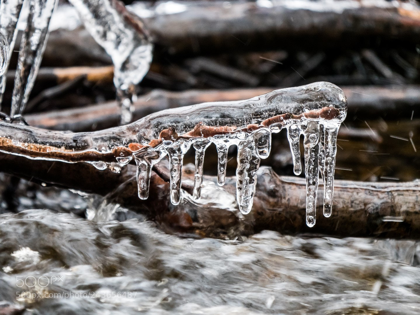 Panasonic Lumix DMC-GX85 (Lumix DMC-GX80 / Lumix DMC-GX7 Mark II) sample photo. Ice and creek photography