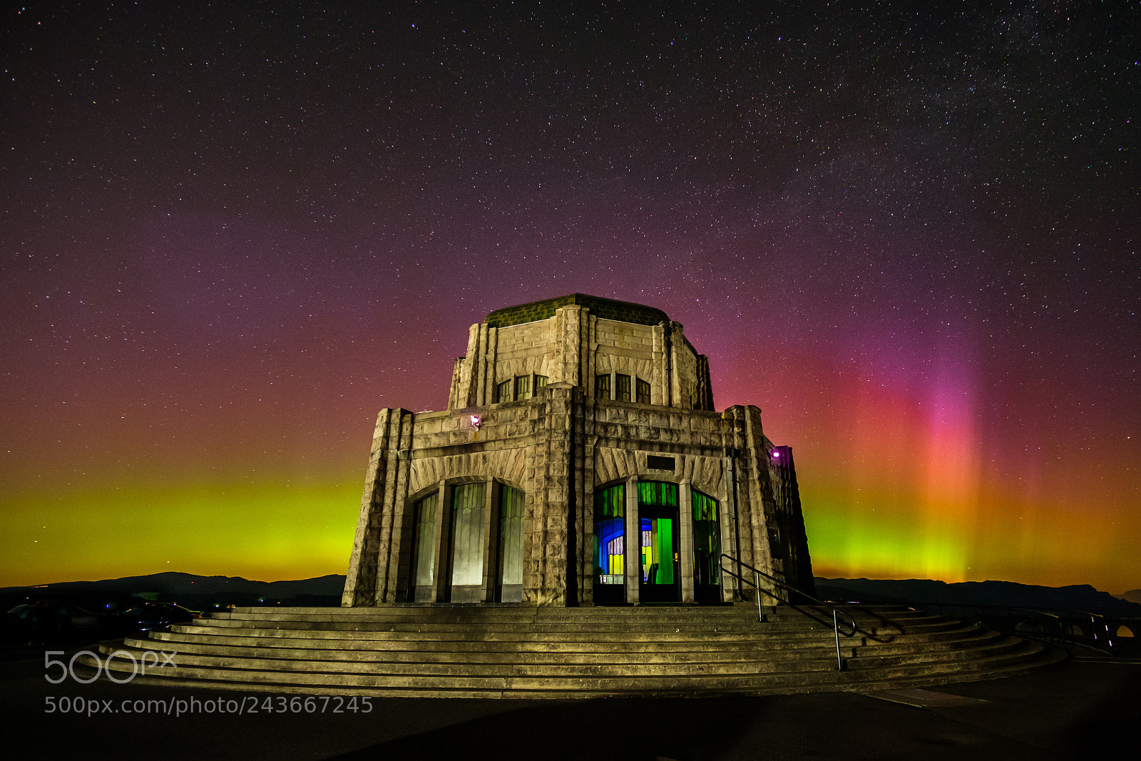 Fujifilm X-T2 sample photo. Vista house northern lights photography