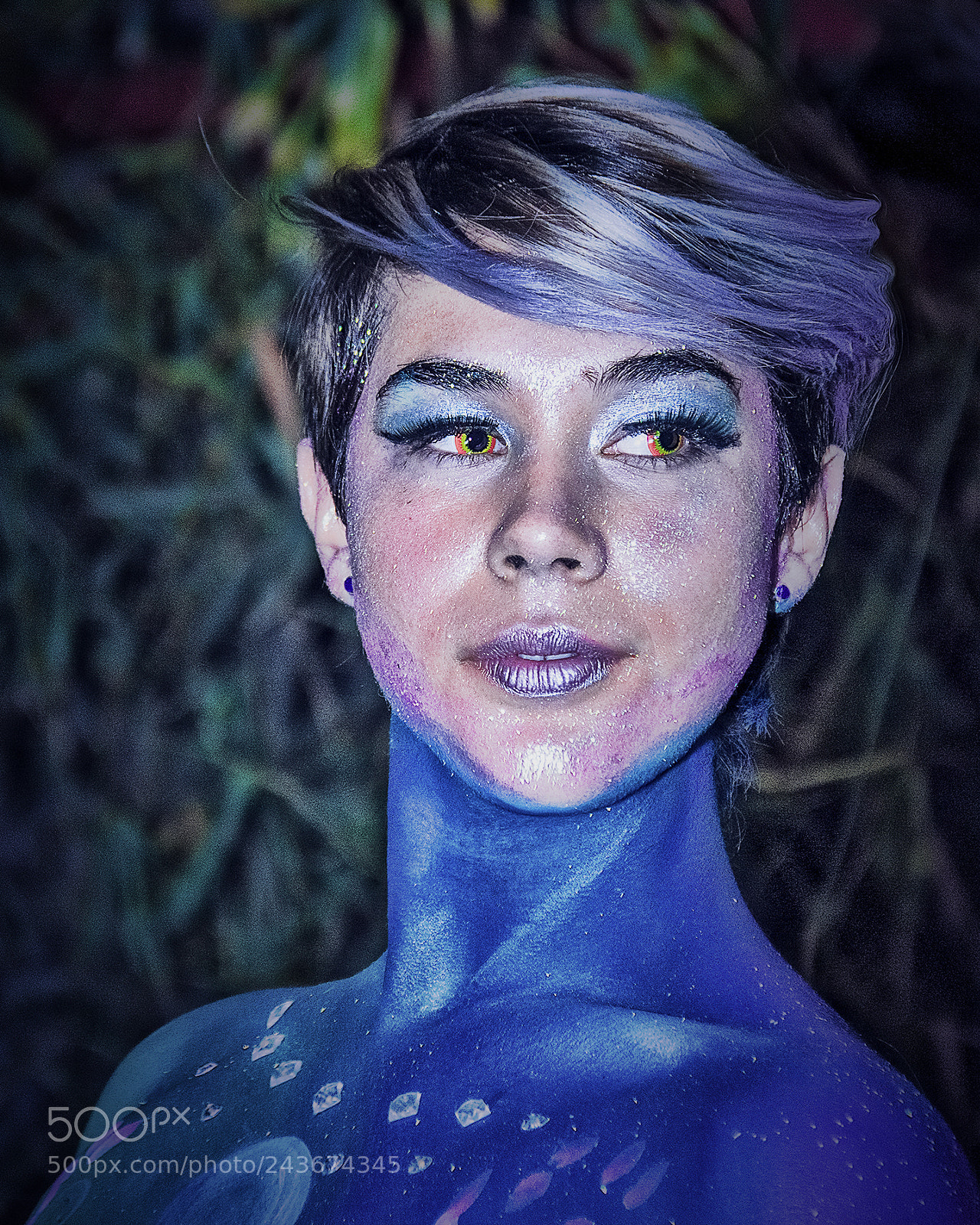 Canon EOS 100D (EOS Rebel SL1 / EOS Kiss X7) sample photo. Blue girl photography