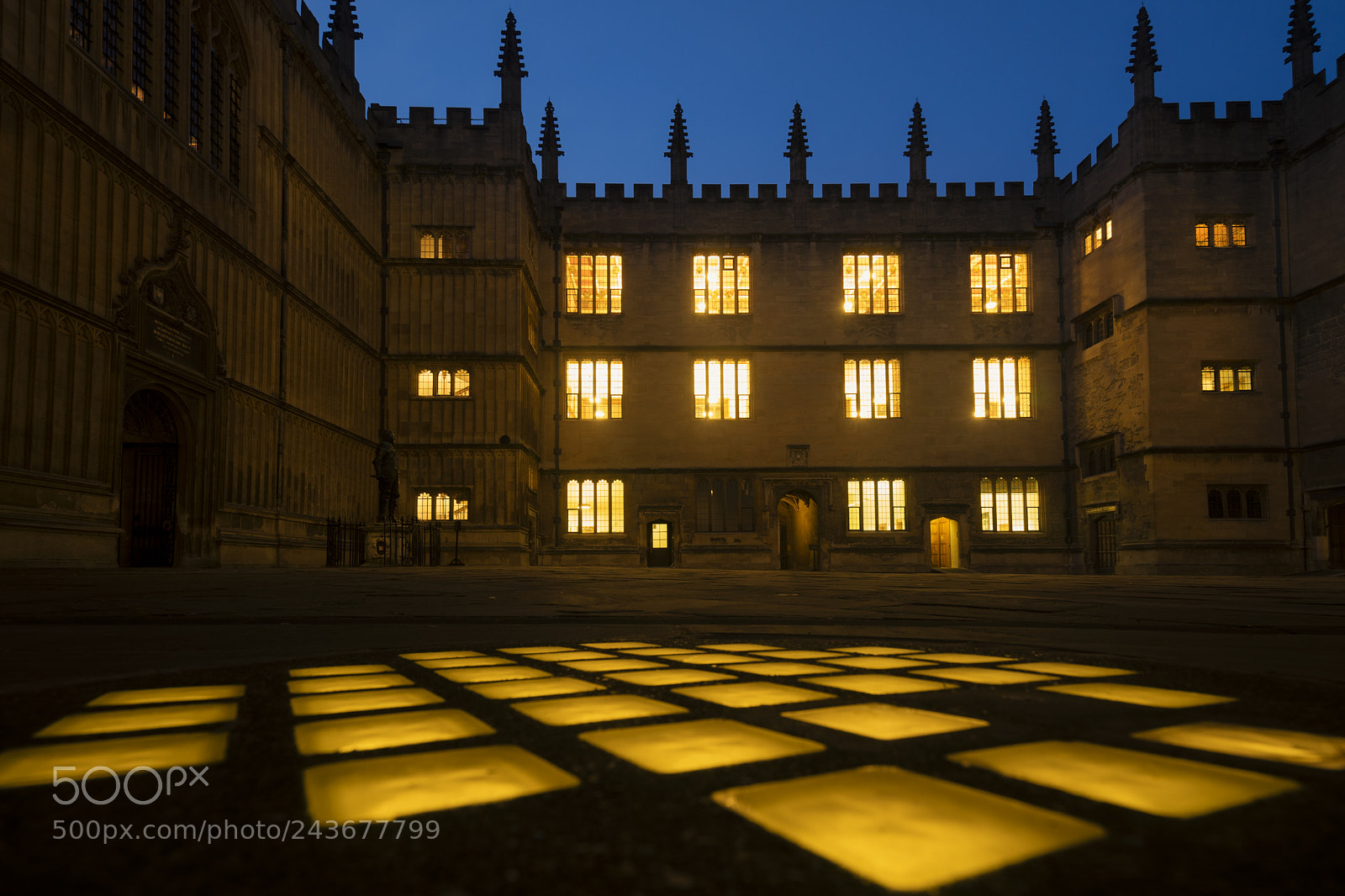 Sony a7 sample photo. Bodleian library at night photography