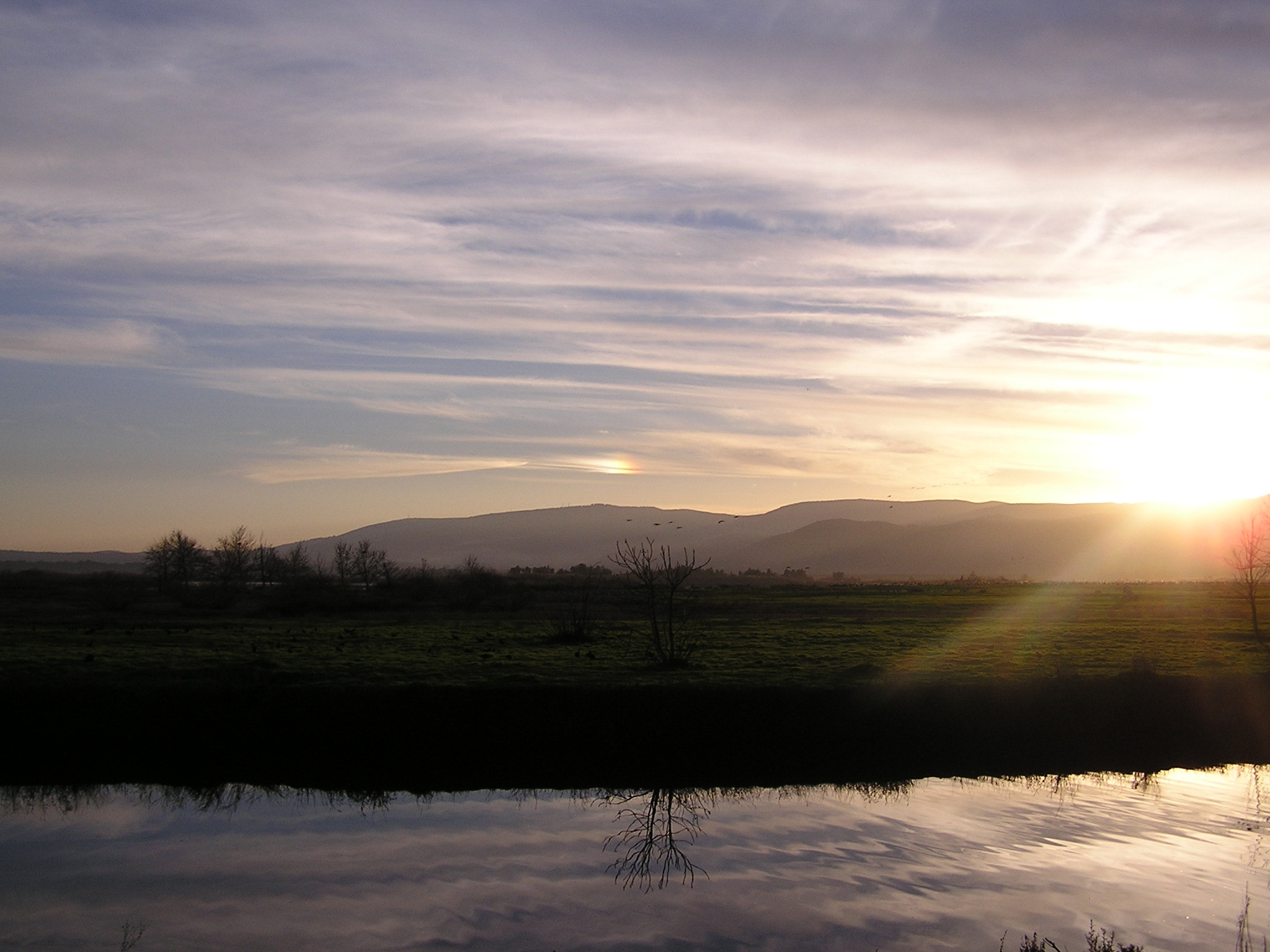 Olympus C740UZ sample photo. Hula valley in sunset photography