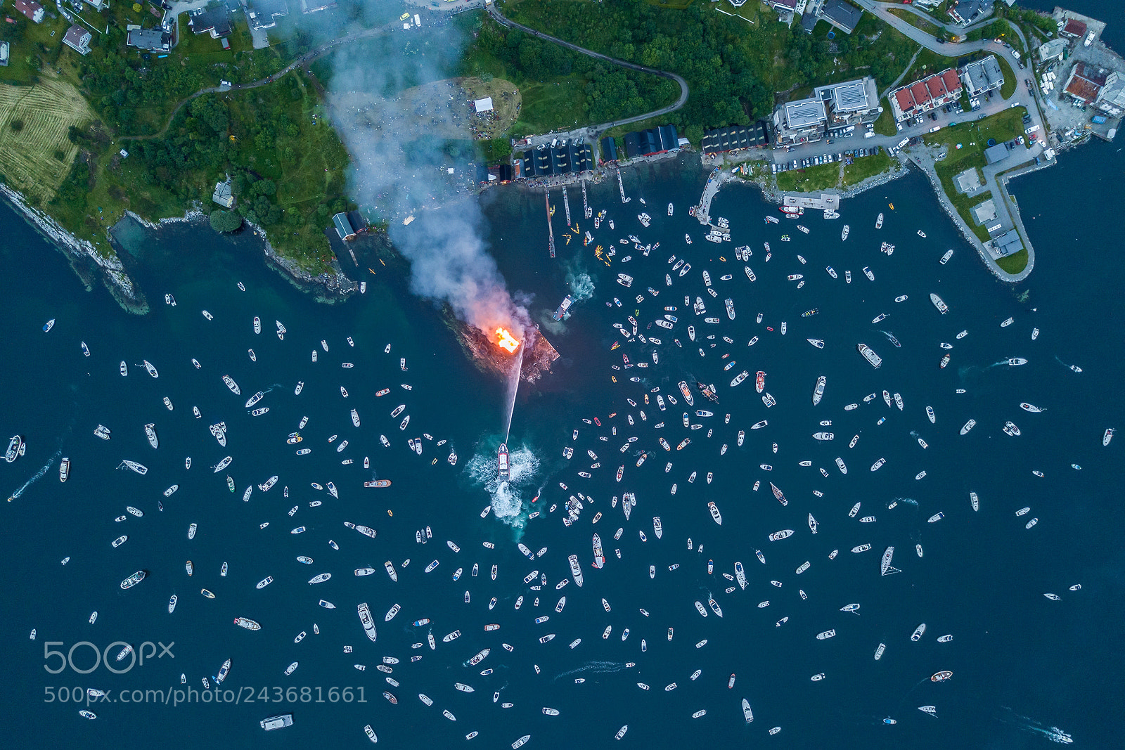 DJI FC220 sample photo. Midsummer bonfire - lesund photography