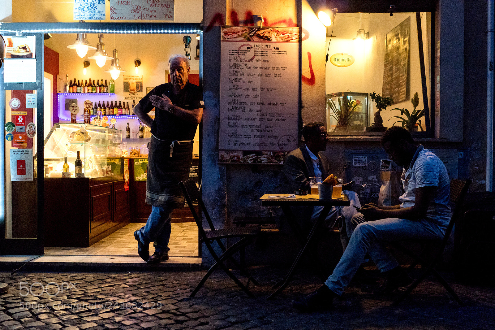Sony a6500 sample photo. Night view of restaurant photography