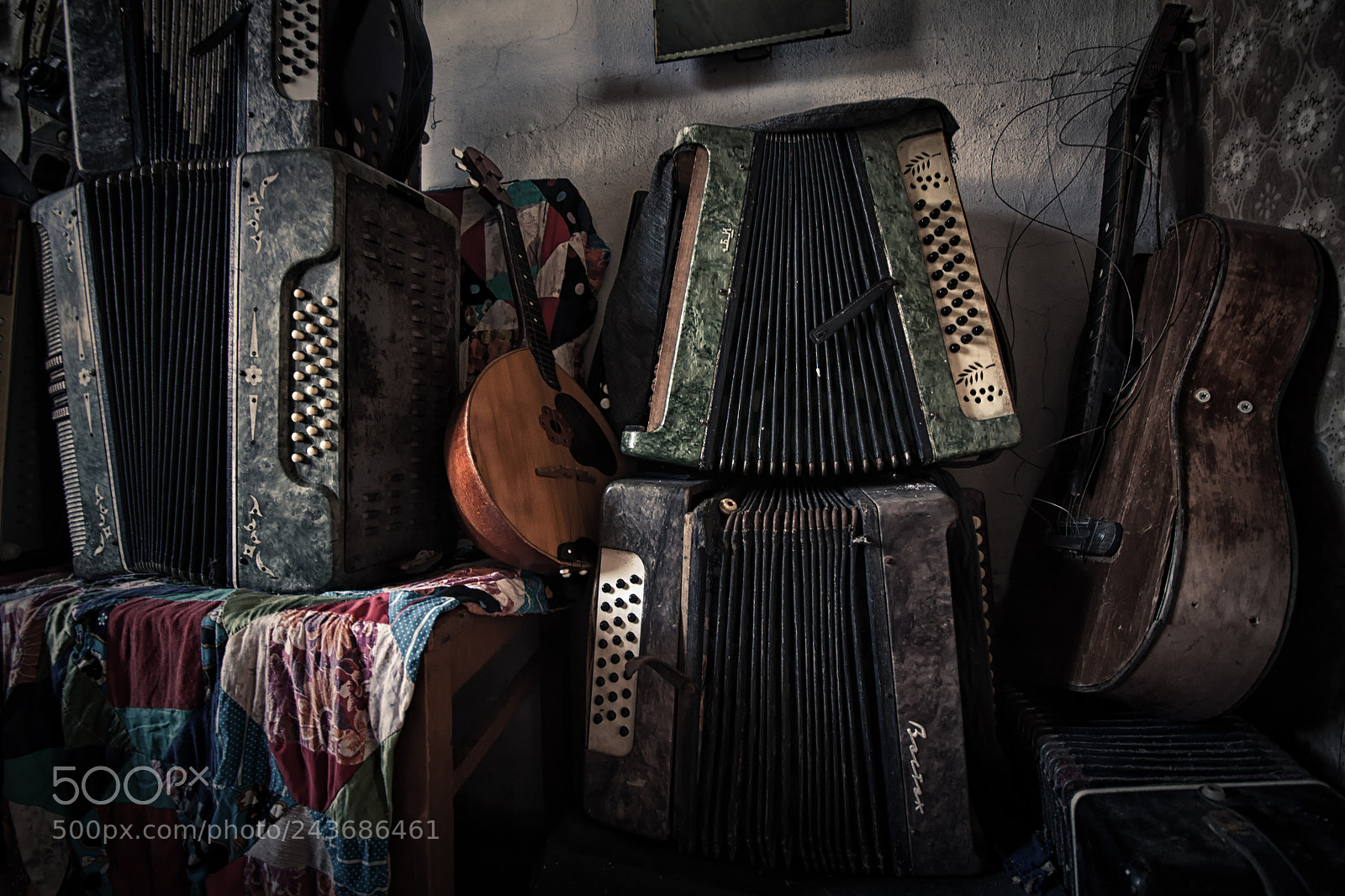 Canon EOS 50D sample photo. Old accordions photography