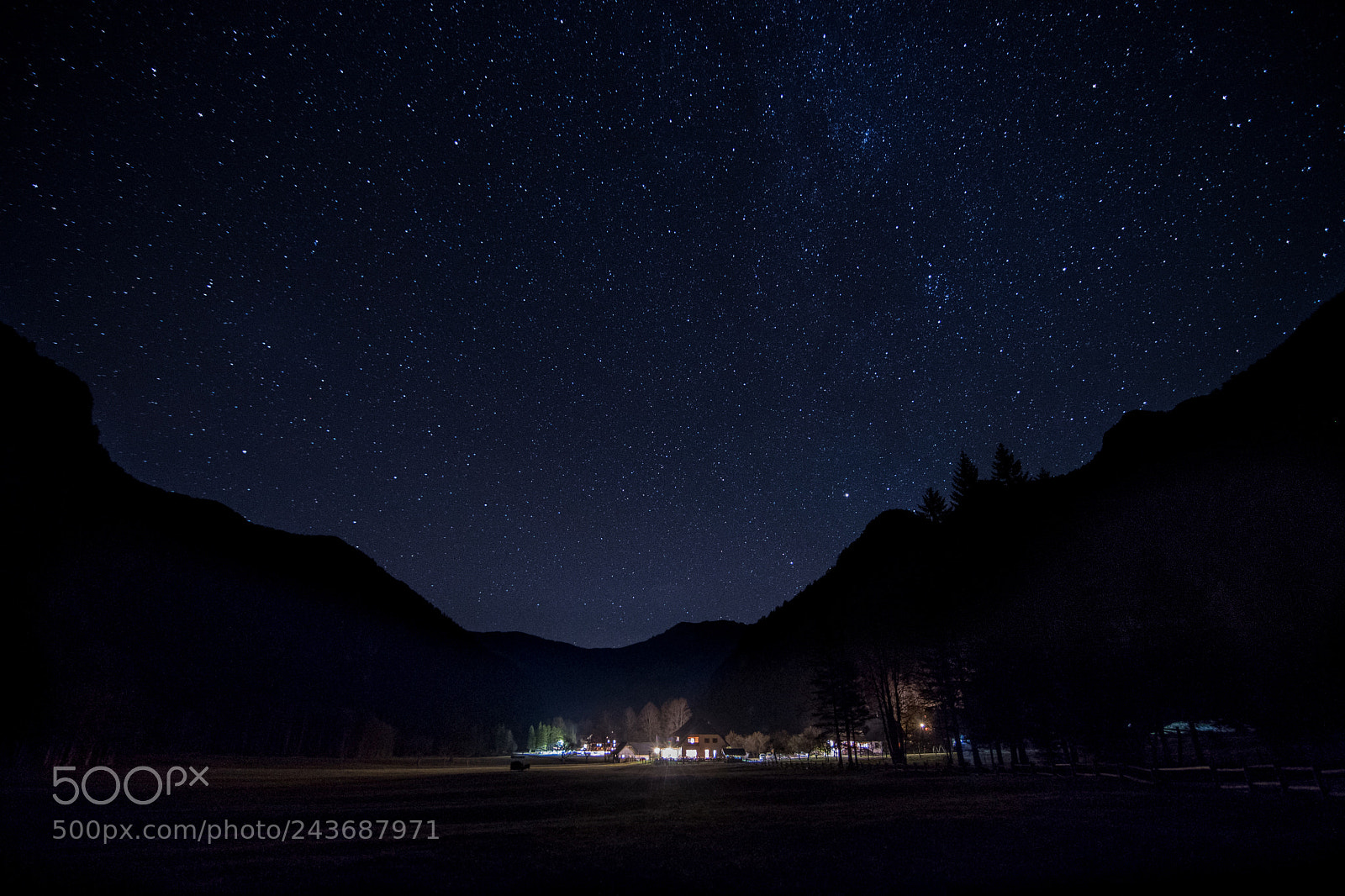 Nikon D500 sample photo. Night landscape, illuminated alpine photography
